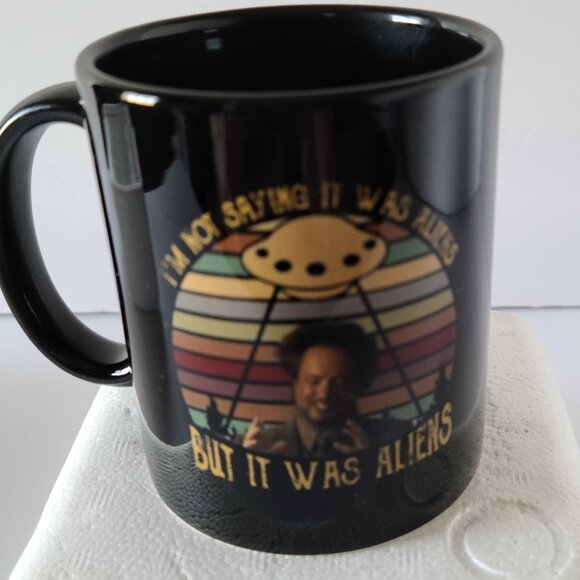 ANCIENT ALIENS GIORGIO TSOUKALOS "IT WAS ALIENS" BLACK CERAMIC COFFEE MUG 11 OZ - Picture 2 of 7